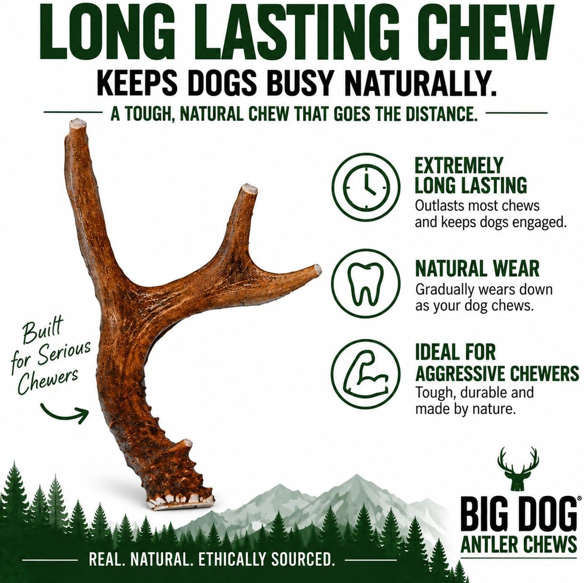 Big Dog Antler Chews Whole Deer Antler Dog Chew