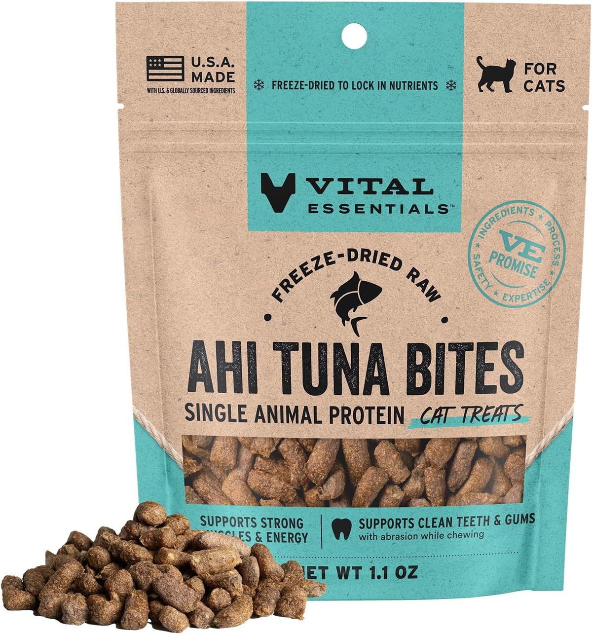 Vital Essentials Freeze-Dried Ahi Tuna Cat Treats (1.1 oz)