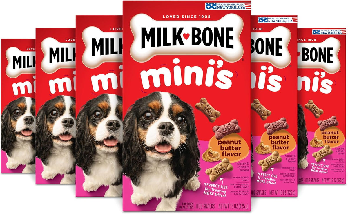 Milk-Bone Mini Peanut Butter Flavor Dog Biscuits (6 Boxes)