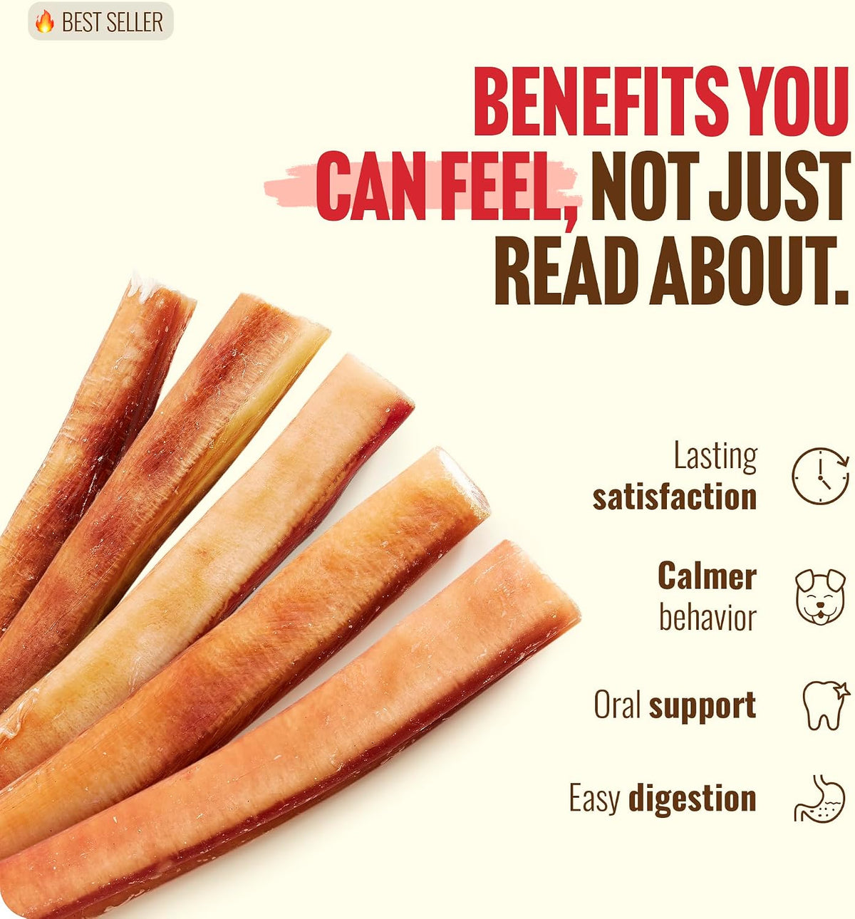 Natural Farm Extra-Thick Beef Bully Sticks (10-Pack)