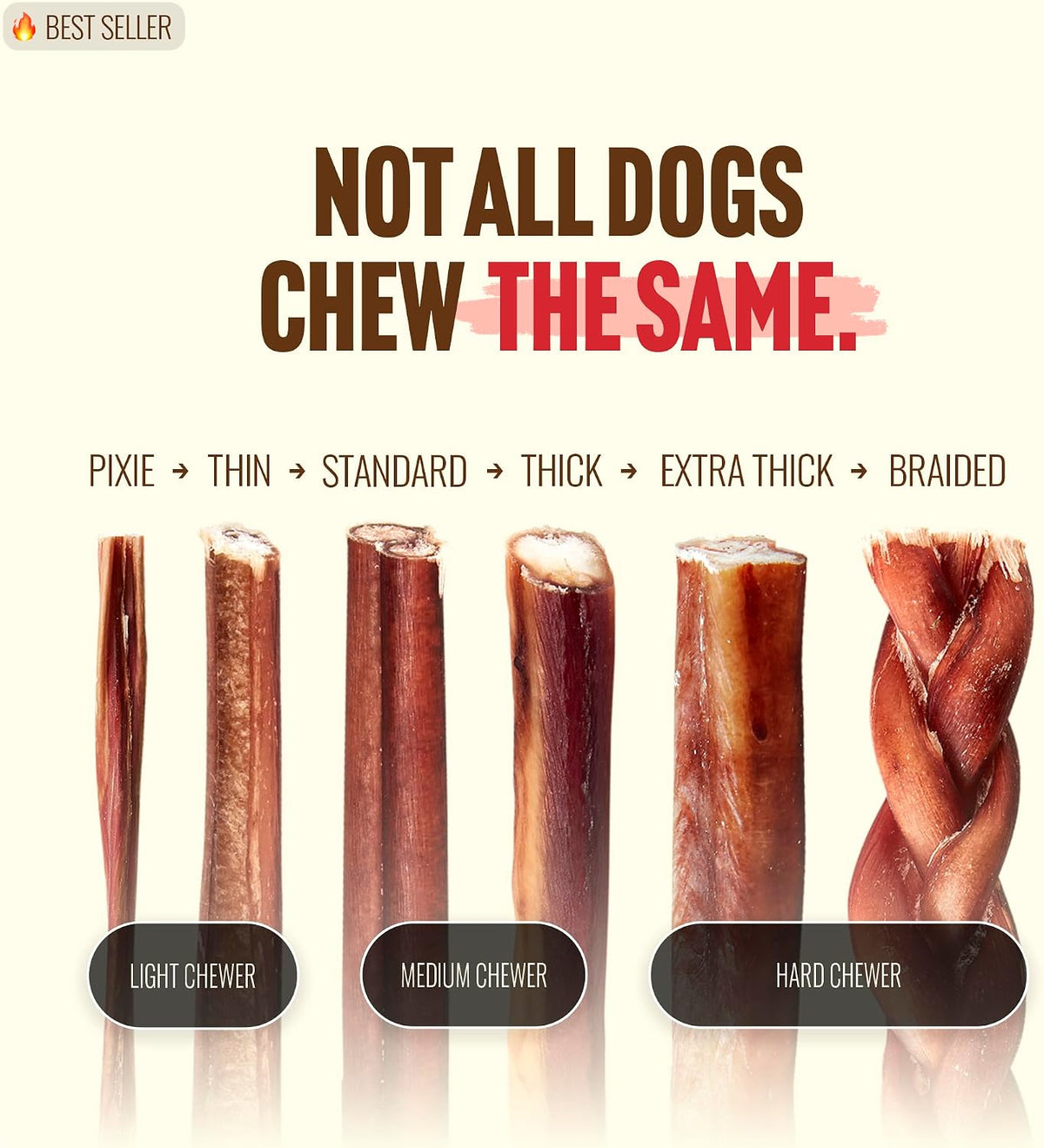 Natural Farm Extra-Thick Beef Bully Sticks (10-Pack)