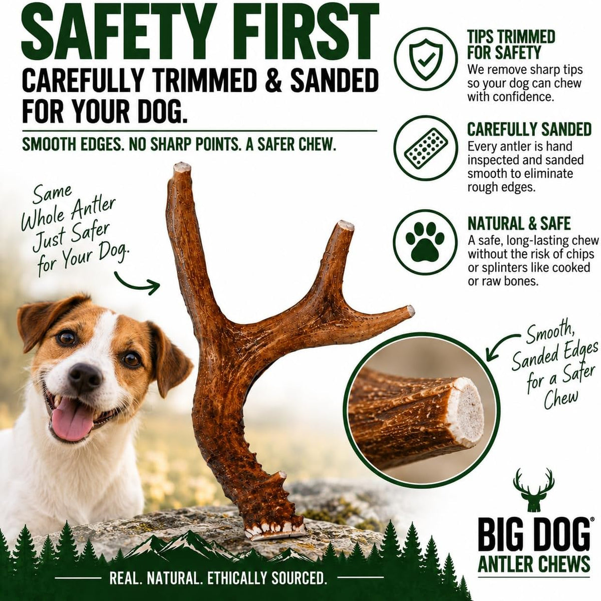 Big Dog Antler Chews Whole Deer Antler Dog Chew