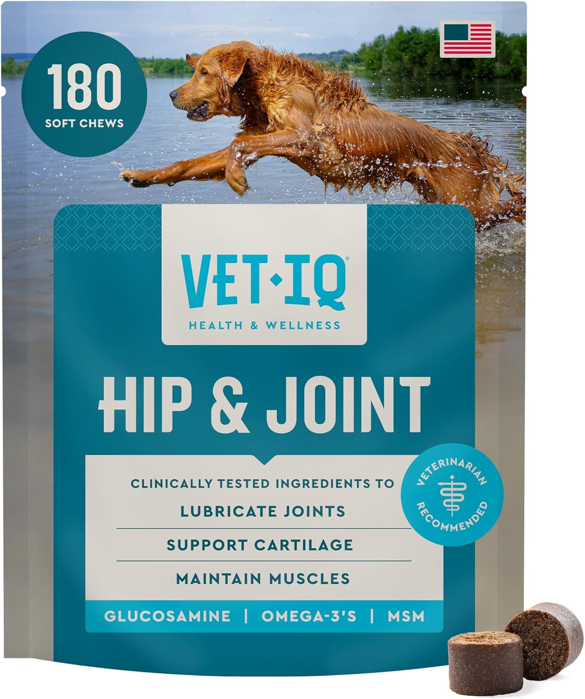 VetIQ Glucosamine Hip & Joint Chews for Dogs (180 Count)