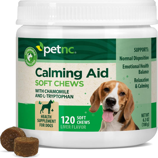 PetNC Calming Aid Soft Chews for Dogs (120 Count)