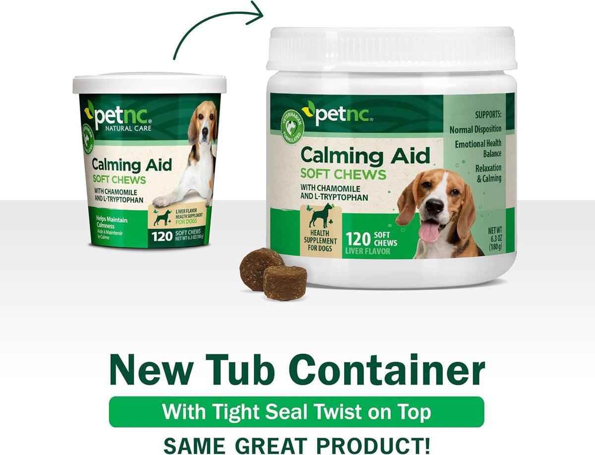 PetNC Calming Aid Soft Chews for Dogs (120 Count)