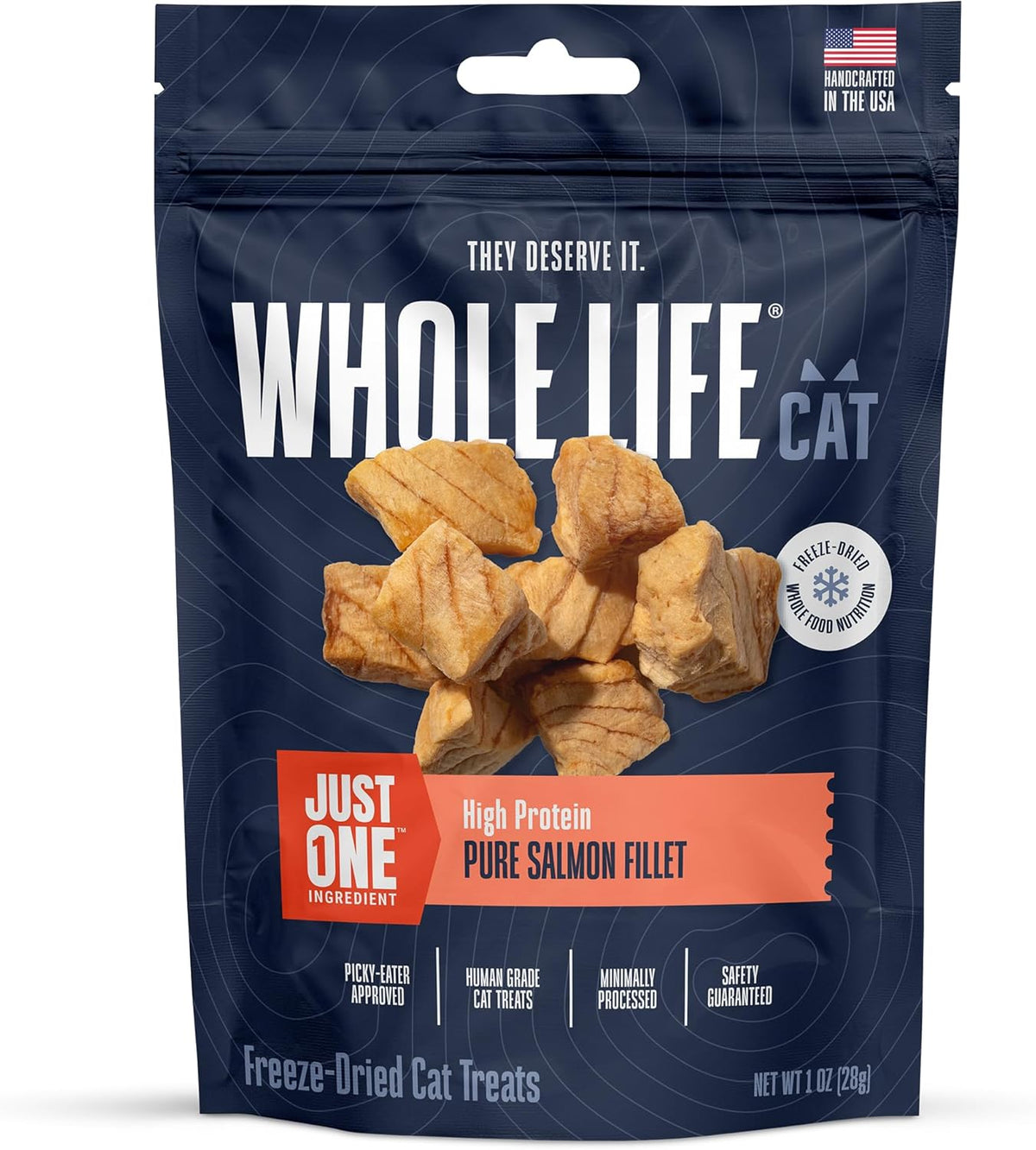 Whole Life Just One Freeze-Dried Salmon Cat Treats (1 oz)