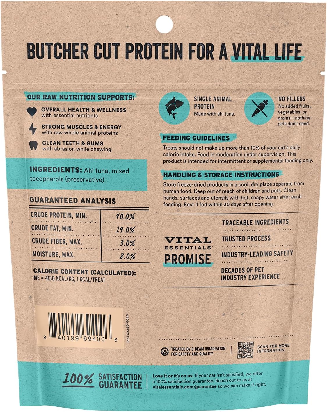 Vital Essentials Freeze-Dried Ahi Tuna Cat Treats (1.1 oz)