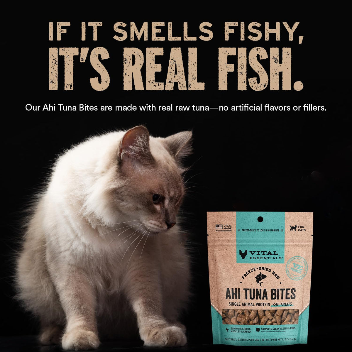 Vital Essentials Freeze-Dried Ahi Tuna Cat Treats (1.1 oz)