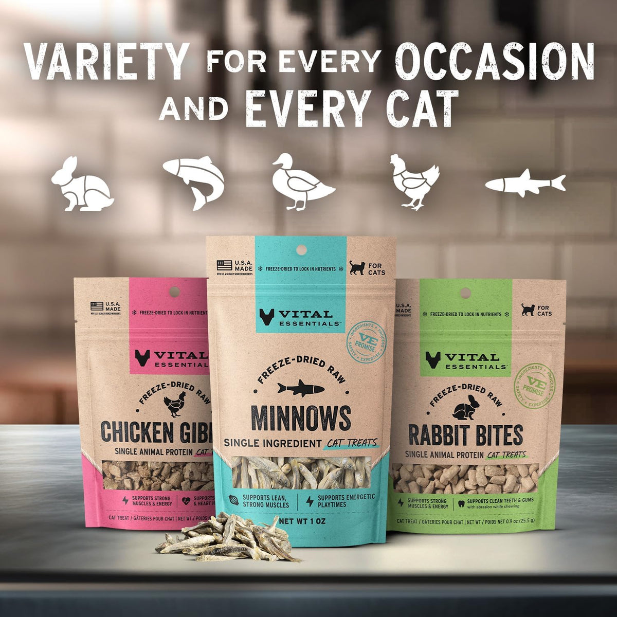 Vital Essentials Freeze-Dried Ahi Tuna Cat Treats (1.1 oz)