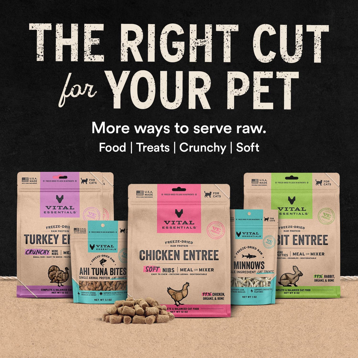 Vital Essentials Freeze-Dried Ahi Tuna Cat Treats (1.1 oz)