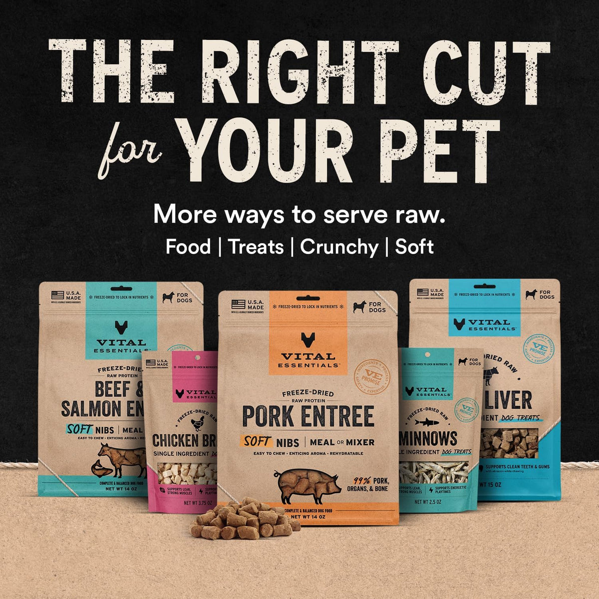Vital Essentials Freeze-Dried Salmon Dog Treats (2.5 oz)